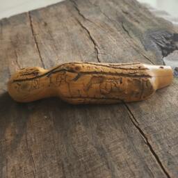 Olive Wood Mezuzah Case, Hand Carving From Israel - thumbnail 2