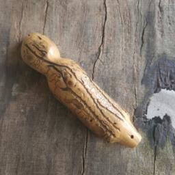 Olive Wood Mezuzah Case, Hand Carving From Israel - thumbnail 1