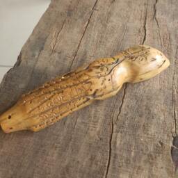 Olive Wood Mezuzah Case, Hand Carving From Israel - thumbnail 3