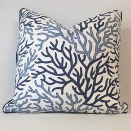 Decorative Cushion Cover - Pillow - Coral Reef Printed Linen