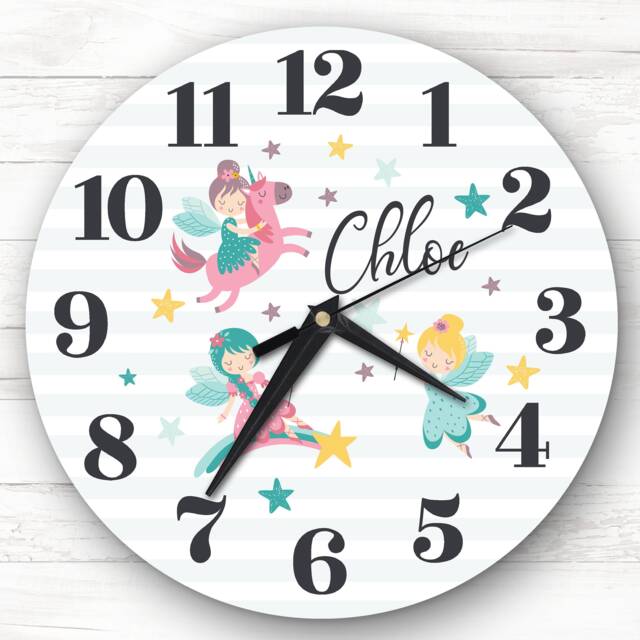 Pretty Fairies Girls Room Custom Gift Personalised Clock - image 1