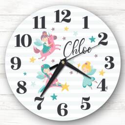 Pretty Fairies Girls Room Custom Gift Personalised Clock - thumbnail 1
