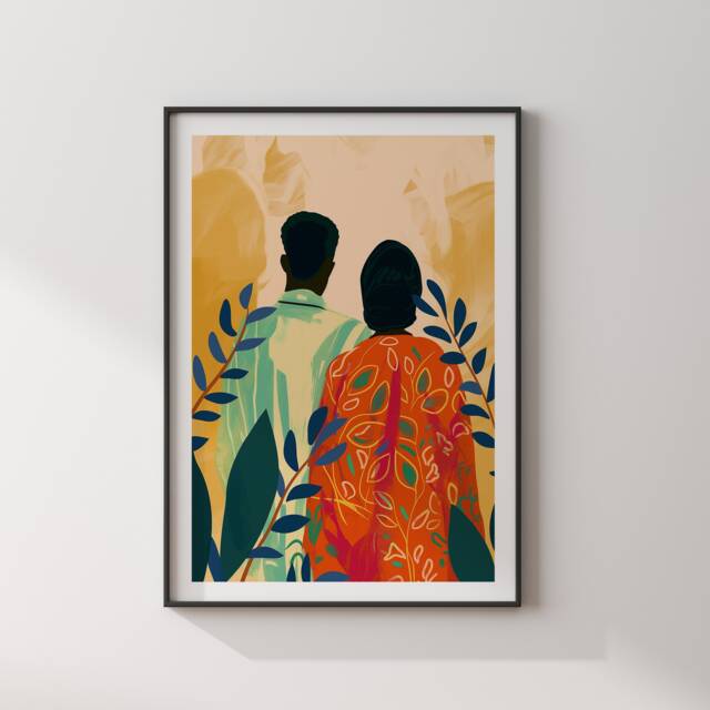 Somali Couple Wall Art Print - Traditional Somalia Travel