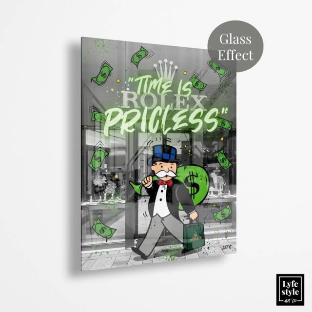 Alec Monopoly - Glass Effect Alec Monopoly Inspired - Wall Decor Pop Art Gifts For Him Canvas Watch = Glass - image 1