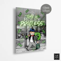 Alec Monopoly - Glass Effect Alec Monopoly Inspired - Wall Decor Pop Art Gifts For Him Canvas Watch = Glass - thumbnail 1