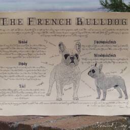 Vintage French Bulldog Anatomy Art Print Antique Style Dog Poster - thumbnail 2