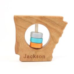 Arkansas State Rattle??? Modern Wooden Baby Toy - thumbnail 2