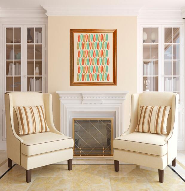 Mid Century Modern Art Mod Petals - Wall Decal Custom Vinyl Stickers - image 1