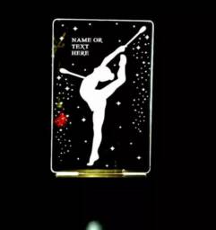 Gymnast Girl 3D Personalised Smart App Control Night Light Bluetooth, Music, 7&16M Colour Mobile App , Gift Led Lamp