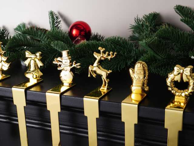 Mantle Christmas Stocking Holder, Hanger Hook, Fireplace Home Decor - image 1