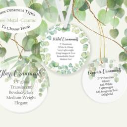 Wedding Christmas Ornament - Bride & Groom Present Personalized Cute Couple Black White - thumbnail 3