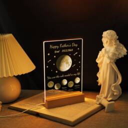 Personalized Moon Phase Night Light, First Mother Gift For Mum Mama, Custom Acrylic Plaque, Led Dector Lamp, The We Met - thumbnail 2