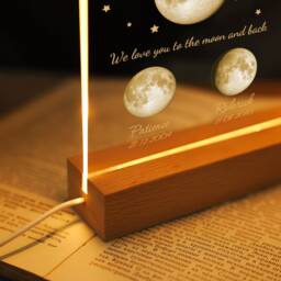 Personalized Moon Phase Night Light, First Mother Gift For Mum Mama, Custom Acrylic Plaque, Led Dector Lamp, The We Met - thumbnail 4