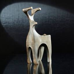 Abstract Geometric Deer Tealight Candle Holder Modern Cubic Animal Bookshelf & Sideboard Sculpture Decor - thumbnail 2