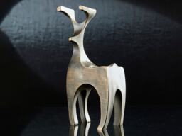 Abstract Geometric Deer Tealight Candle Holder Modern Cubic Animal Bookshelf & Sideboard Sculpture Decor - thumbnail 1