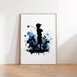Boy Golf Poster Print - Set Of 3 Golfing Prints - Watercolour Golfer Wall Art Posters For Lover Decor Room Artwork - thumbnail 3