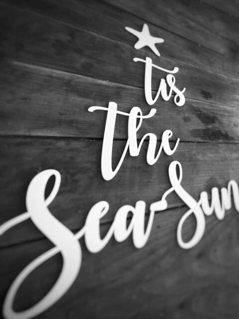 Tis The Sea-Sun Wall Sign Laser Cut Coastal Holiday Decor - image 1