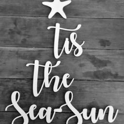 Tis The Sea-Sun Wall Sign Laser Cut Coastal Holiday Decor - thumbnail 2
