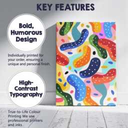 Playful Multicoloured Abstract Squiggle Pattern Modern Canvas Wall Art Print Decor Picture Ready To Hang - thumbnail 2