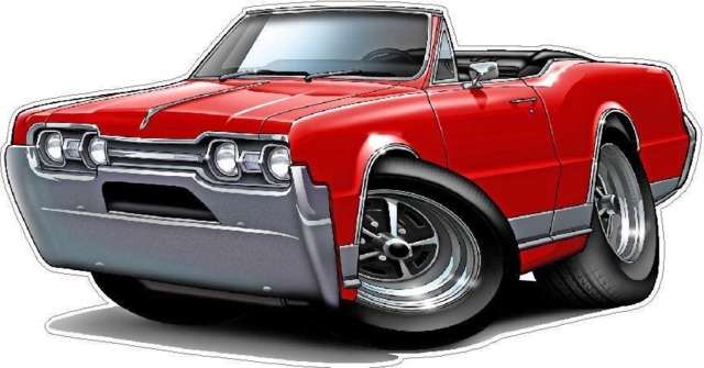 1967 Olds Cutlass Decal Vintage Cartoon Hot Rod Car Vinyl Wall Art - image 1