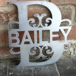 Name Monogram - Custom Made Name Steel Metal Personalised Family Gift Anniversary House Wall Art - thumbnail 4