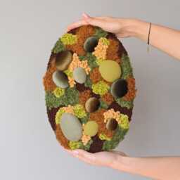 Autumn Textile Wall Art, Forest Floor Home Decor, Nature-Inspired Artwork, Moss Tufted Rug, Punch Needle Rug - thumbnail 2