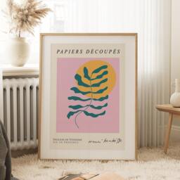 Henri Matisse Pink & Blue Leaf Portrait Prints, Hippy, Modern, Gallery Wall Art, Living Room, Bedroom, Kitchen Decor 1631 - thumbnail 2