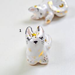 Moon Phases Cat Figurine, Cake Toppers, Celestial Art, Crescent Cat, Sailor Moon, Ceramic Crazy Lady, Milky Way - thumbnail 3