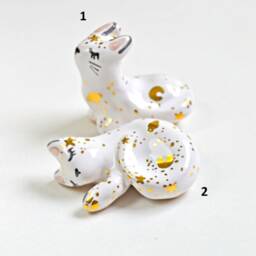 Moon Phases Cat Figurine, Cake Toppers, Celestial Art, Crescent Cat, Sailor Moon, Ceramic Crazy Lady, Milky Way - thumbnail 4