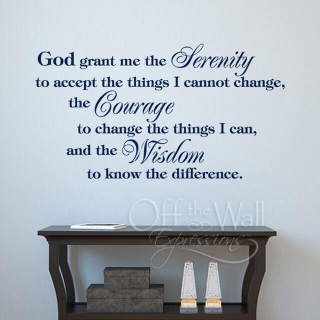 God Grant Me The Serenity, Vinyl Wall Words, Serenity Prayer Decal, Words Of Inspiration, Religious Quote - image 1