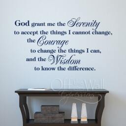 God Grant Me The Serenity, Vinyl Wall Words, Serenity Prayer Decal, Words Of Inspiration, Religious Quote - thumbnail 1