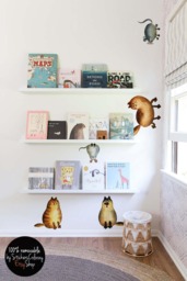 Cat & Mouse Removable Wall Decal, House Animals Reusable Decor, Kids Repositionable Sticker, Pets Peel Stick Decor #7W - thumbnail 1