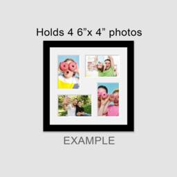 Multi Photo Picture Frame - Black Wood, Holds Four 4x6 Photos - thumbnail 3