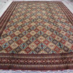 13x18 Ft - 400x550 cm High Quality Afghan Hand Knotted Natural Veg Dyes Geometric Wool Area Rug, Large Oriental Rugs For Living Room - thumbnail 3