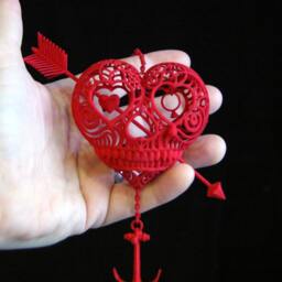 Til Death Do Us Part - Heart Skull With Anchor Sculpture - thumbnail 2