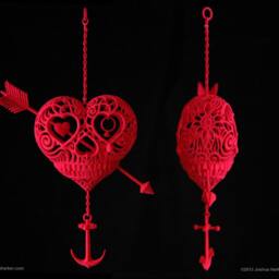 Til Death Do Us Part - Heart Skull With Anchor Sculpture - thumbnail 3