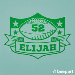 Personalized Football Wall Decal - Custom Sports Crest Sticker - thumbnail 2