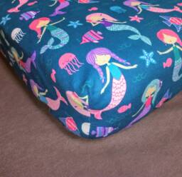 Mermaid Crib Sheet Flannel Baby Bedding - Handmade in Ohio