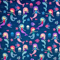 Mermaid Crib Sheet Flannel Baby Bedding - Handmade in Ohio - thumbnail 2