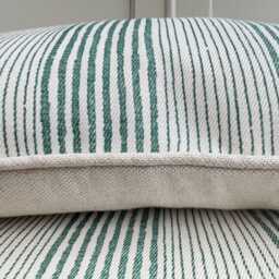 Cushions Made in Fermoie Ticking Stripe Decorative Green Cotton Cushion Pillow Throw Cover - thumbnail 3