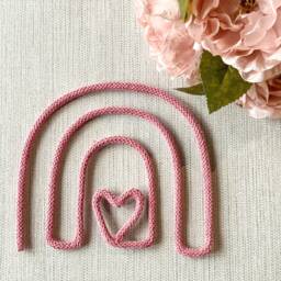 Knitted Wire Rainbow, Art, Wall Childrens Room, Nursery Decor, Flat Lay Prop, Baby Gift - thumbnail 2