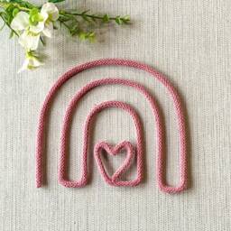 Knitted Wire Rainbow, Art, Wall Childrens Room, Nursery Decor, Flat Lay Prop, Baby Gift - thumbnail 3