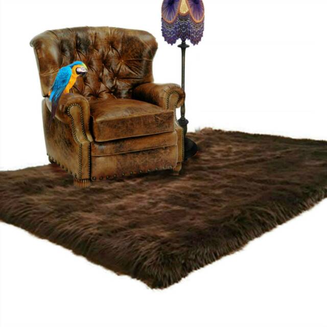 Plush Faux Fur Area Rug - Shaggy Sheepskin Pelt, Handmade in Usa - image 1