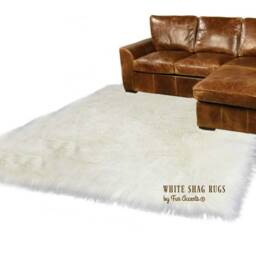 Plush Faux Fur Area Rug - Shaggy Sheepskin Pelt, Handmade in Usa - thumbnail 2