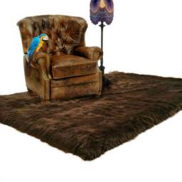 Plush Faux Fur Area Rug - Shaggy Sheepskin Pelt, Handmade in Usa - thumbnail 1