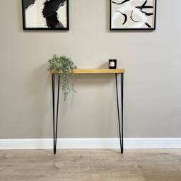 Rustic Radiator Shelf - Hairpin Leg Console Table