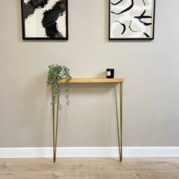 Rustic Radiator Shelf - Hairpin Leg Console Table - thumbnail 3