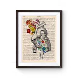 Heart Anatomy Print, Medical Poster With Flowers, Illustration, Medicine Graduate, Human Anatomy - thumbnail 2