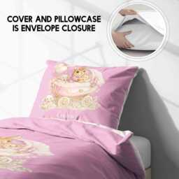 Personalised Name Pink Bunny Single Duvet Set Custom Colour Rabbit Pram Bedding Baby Shower Gift New Mum Keepsake Nursery Bedroom Cute Decor - thumbnail 3