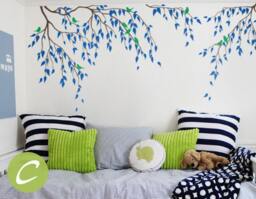 Nursery Tree Decal, Branches & Birds Vinyl Nursery White Sticker, Wall Decor For Nursery, Nature Decal - Am001 - thumbnail 3